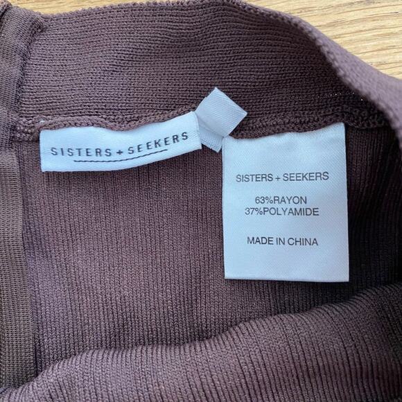 Sisters + Seekers - Colt Rib Bodycon Shorts in Brown - Picture 2 of 4